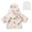 Abstract Square Sherpa Jacket and Beanie - Misty Rose Blocks