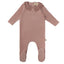 Scalloped Collar Footie - Rose Clay Tonal