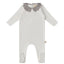 Scalloped Collar Footie - White/Grey