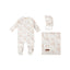 Tonal Floral Layette Set - Pink/White