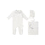 X Stitch Rose Layette Set - Cream/Light Blue