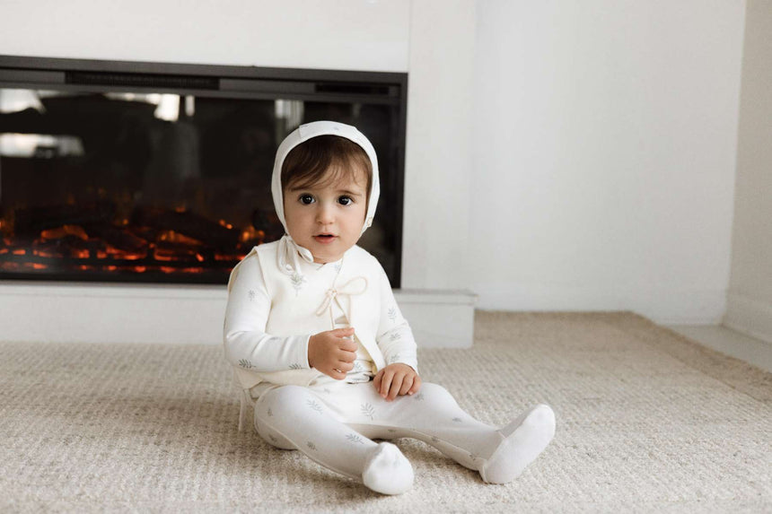 Crocus Flower Layette Set - Moss