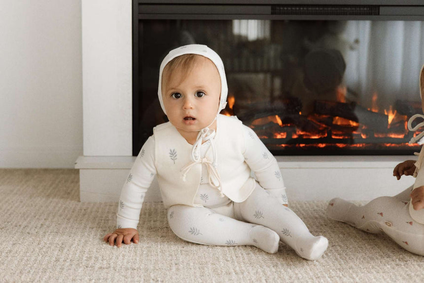 Crocus Flower Layette Set - Cloud Blue