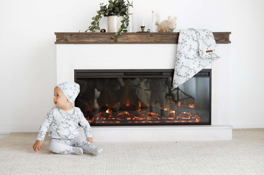 Vines Layette Set - Cloud Blue