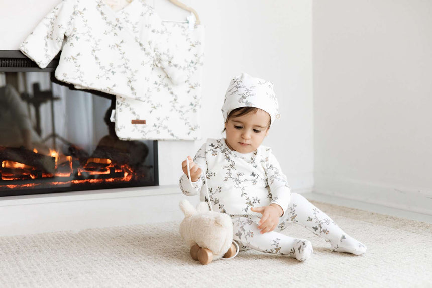 Vines Layette Set - White/Blue