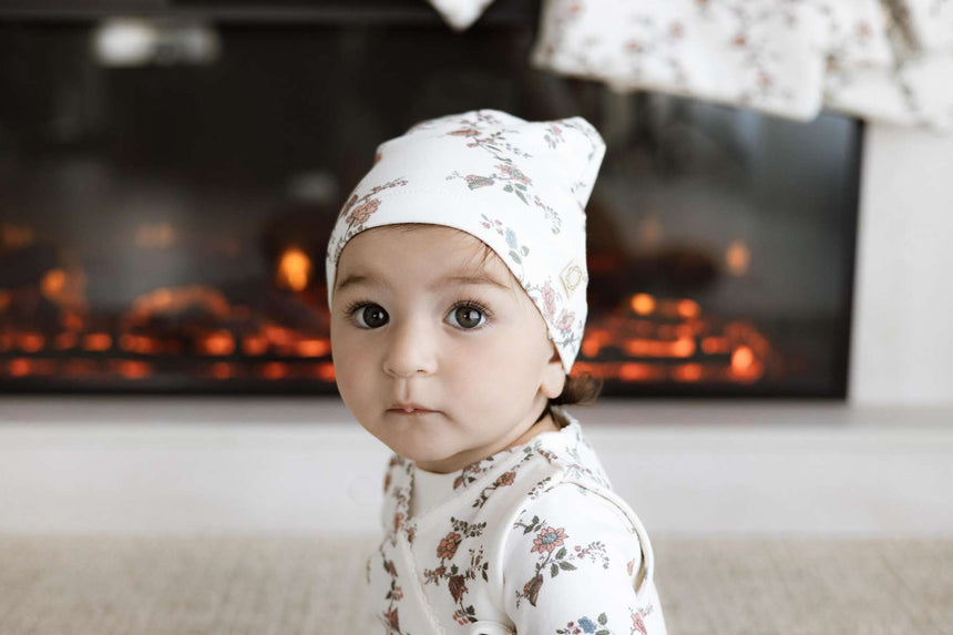 Vines Bonnet - White/Pink