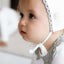 Scalloped Collar Layette Set - White/Grey