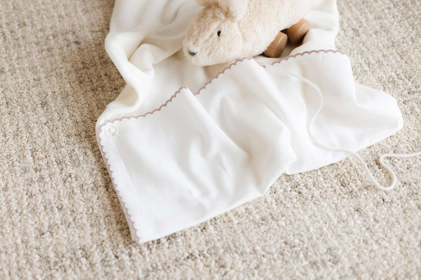 Double Embroidery Layette Set - Warm White/Lavender