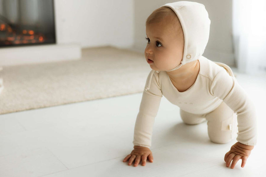 Embroidered Bows Placement Layette Set - Natural Dots