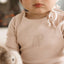 Embroidered Bows Placement Footie - Rose Clay Bows