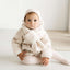 Abstract Square Sherpa Jacket and Beanie - Misty Rose Blocks