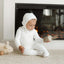 X Stitch Rose Layette Set - Cream/Light Blue