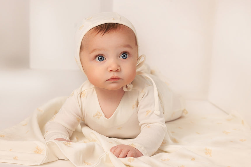 Embroidered Eyelet Bonnet White