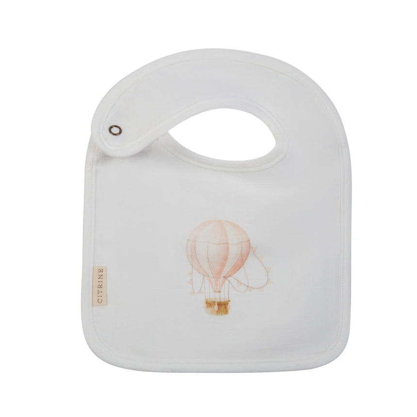 Hot Air Balloon Bib White/Pink