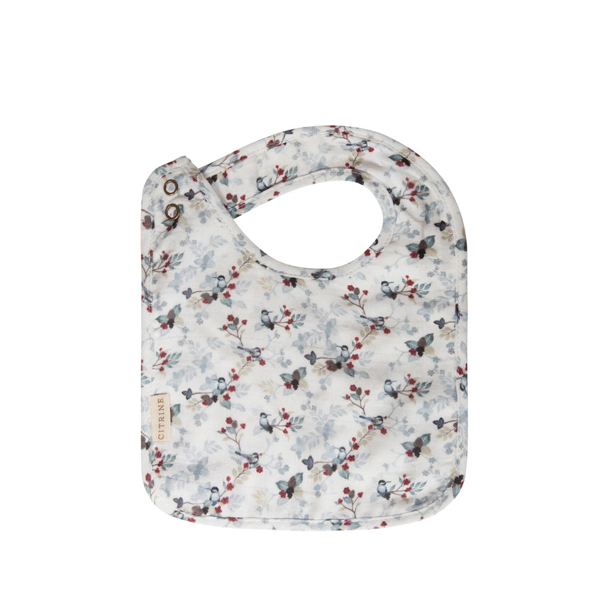 Leaf Print Bib White