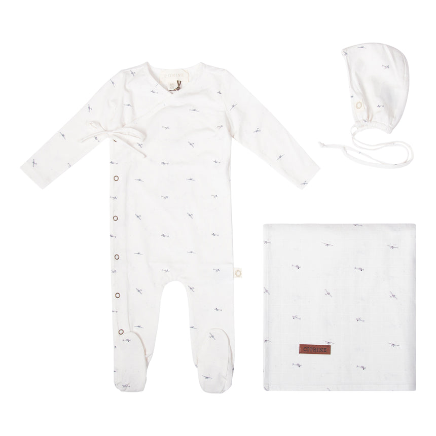 Airplane Layette Set - Blue