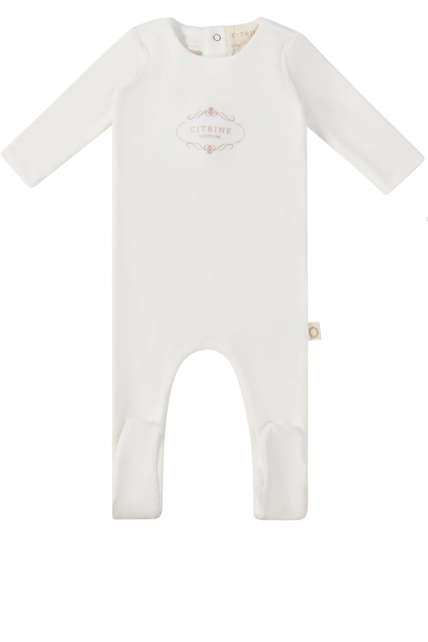 Citrine Frame Footie - White/Rose Clay