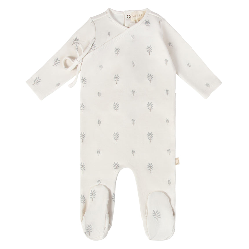 Crocus Flower Footie - Cloud Blue