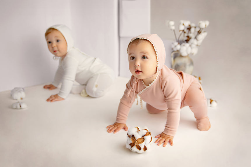 Lace Trim Bonnet - Antique Rose