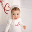 Heart Typography Bonnet - White/Red