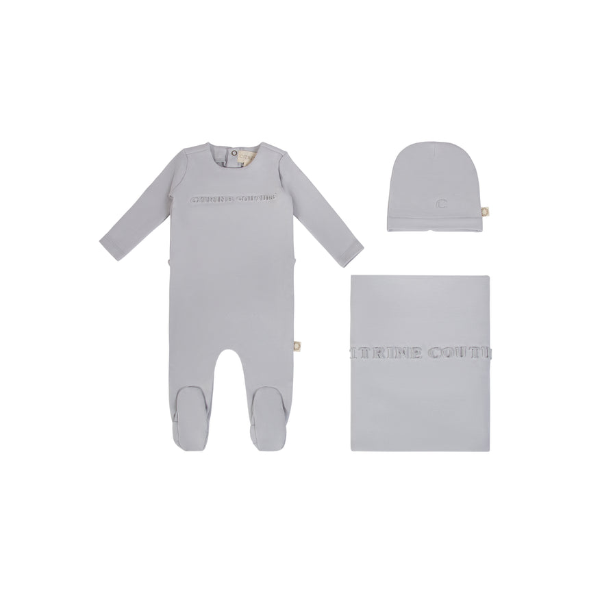 Citrine Logo Layette Set - Cloud Blue