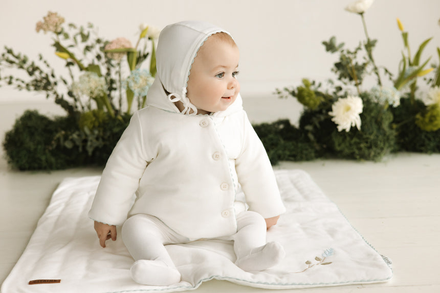 Ric Rac Jacket & Beanie - White/Blue