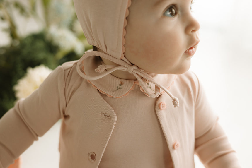Ric Rac Layette Set - Pink Tonal
