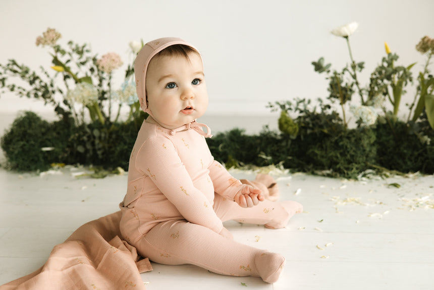 Stem Flower Layette Set - Pink Tonal
