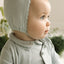 Ric Rac Footie, Bonnet, Cardigan Set - Light Blue Tonal