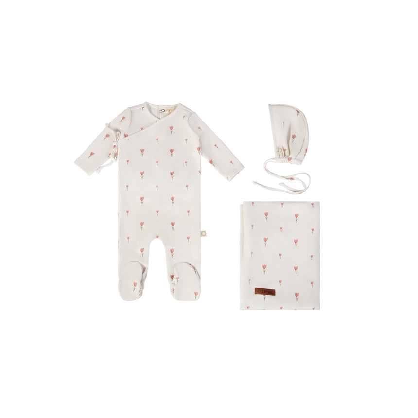 Crocus Flower Layette Set - Red