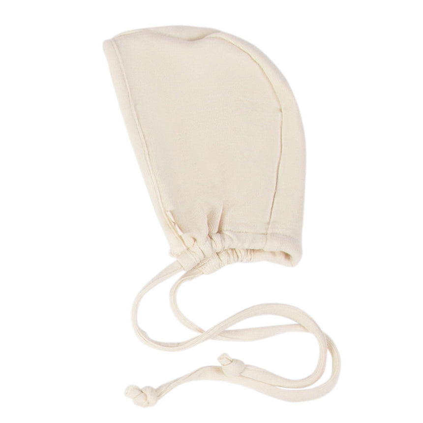 Embroidered Bows Placement Bonnet - Natural Dots