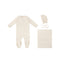 Embroidered Bows Placement Layette Set - Natural Dots