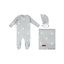 Floral Squares Layette Set - Blue