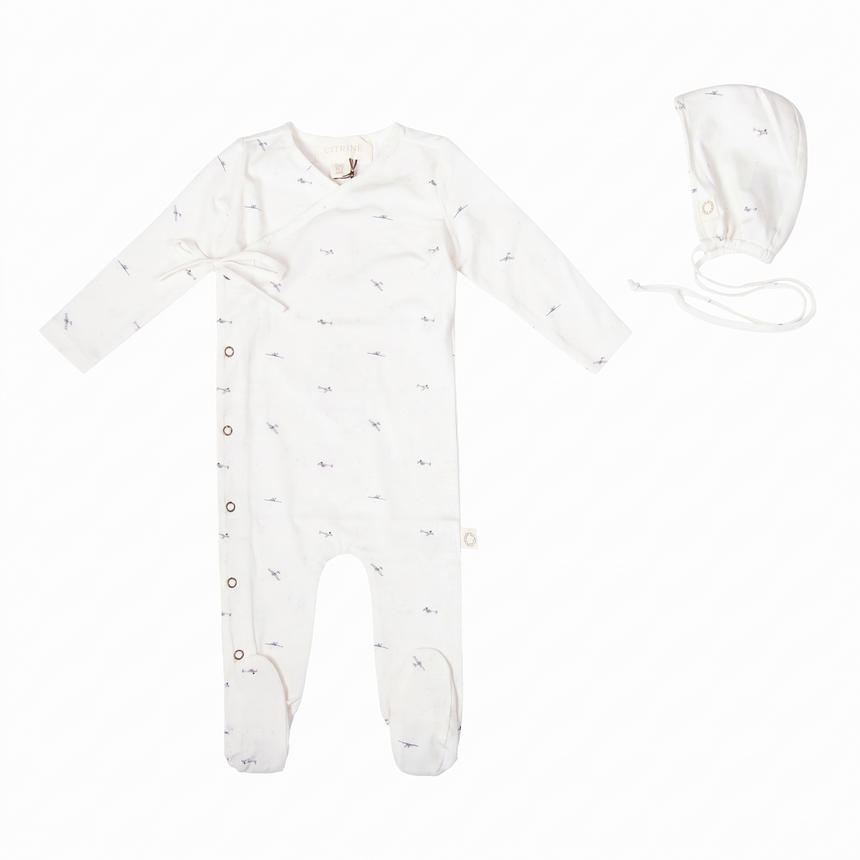 Airplane Footie Set - Blue