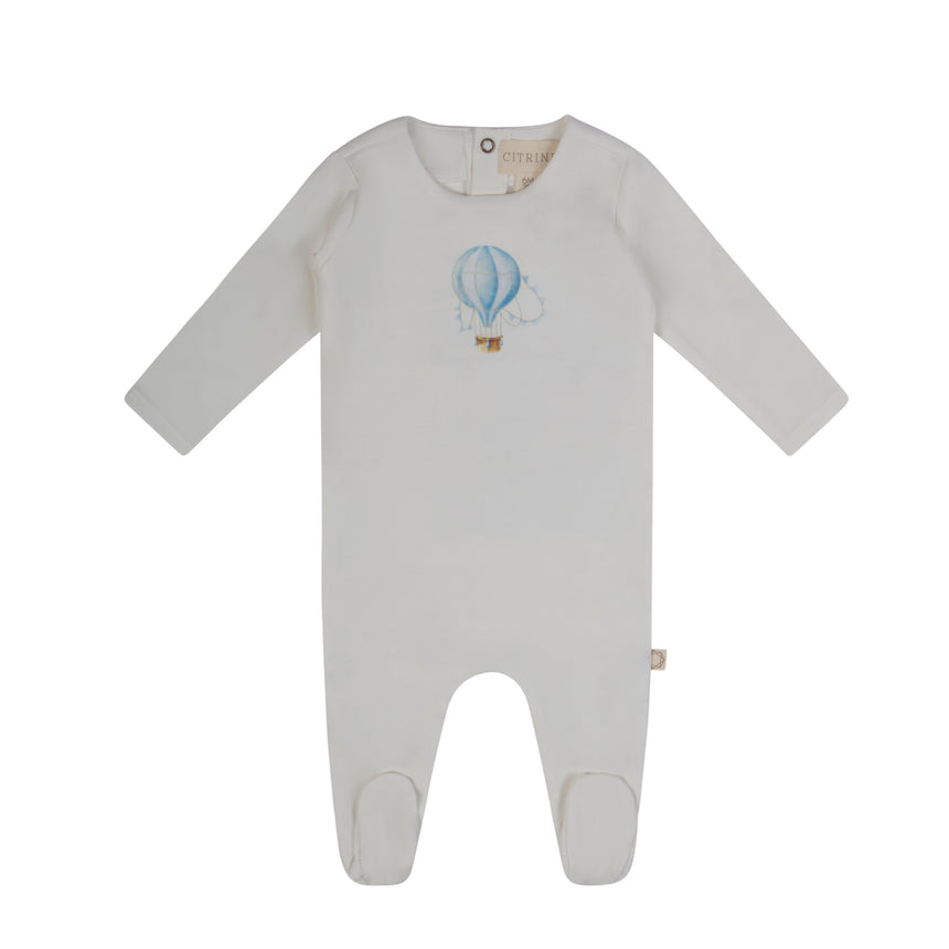 Hot Air Balloon One Footie White/Blue