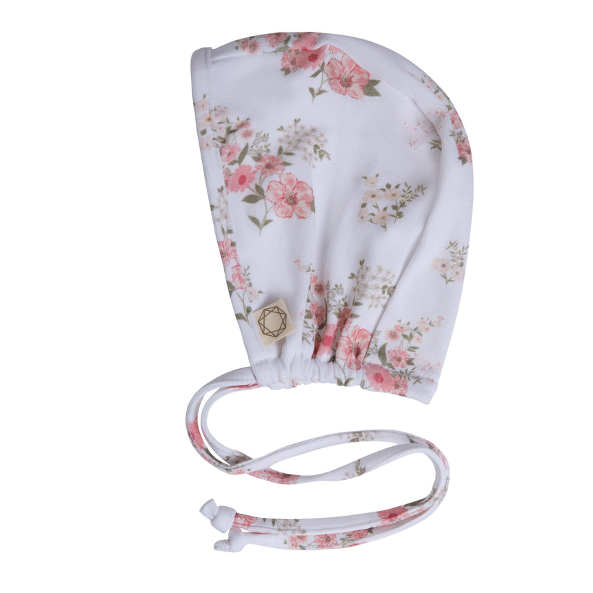 Vintage Floral Bunches Bonnet - Pink/White