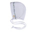 Mock Wrap Embroidery Bonnet - White/Light Blue