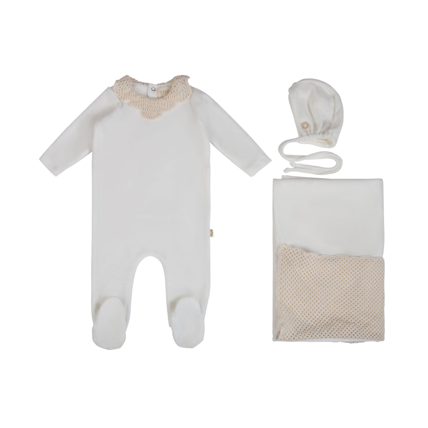 Mini Daisy Velour Set - Warm White