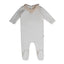 Mini Daisy Velour Footie - Warm White