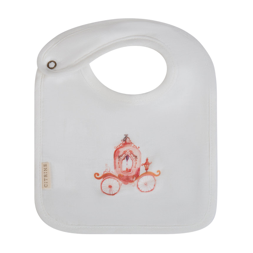 Vintage Carriage Bib - White/Pink