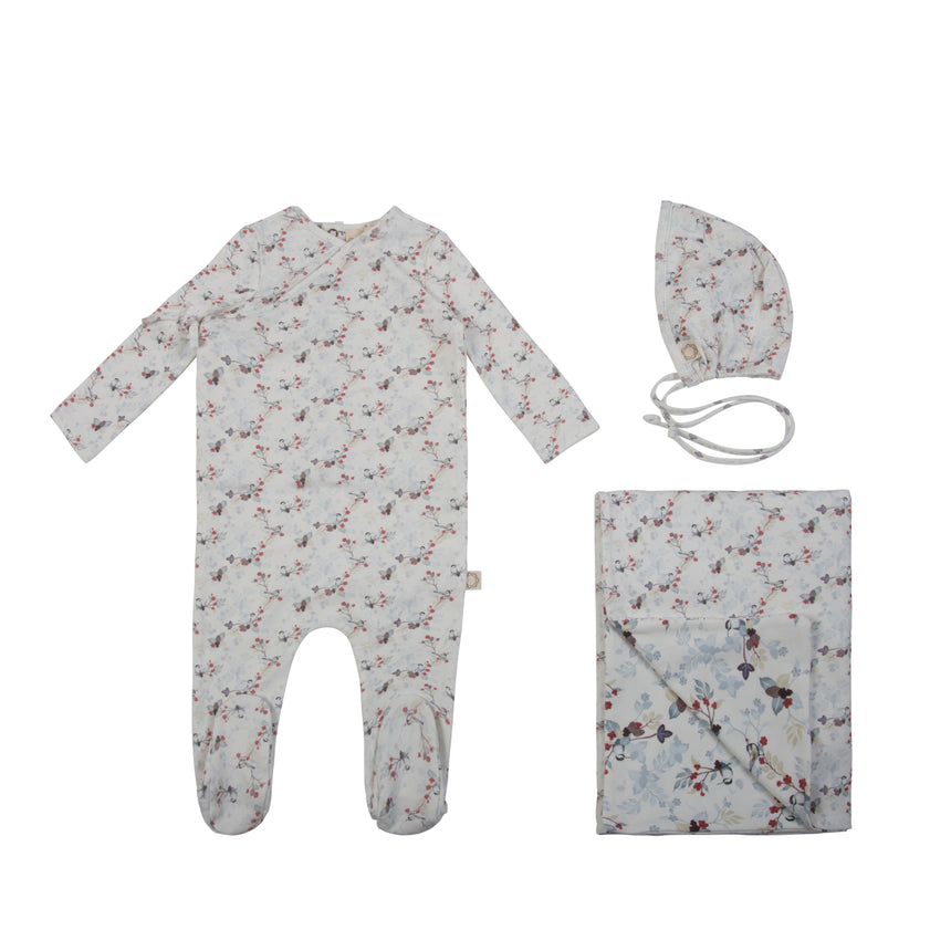 Leaf Print Set White