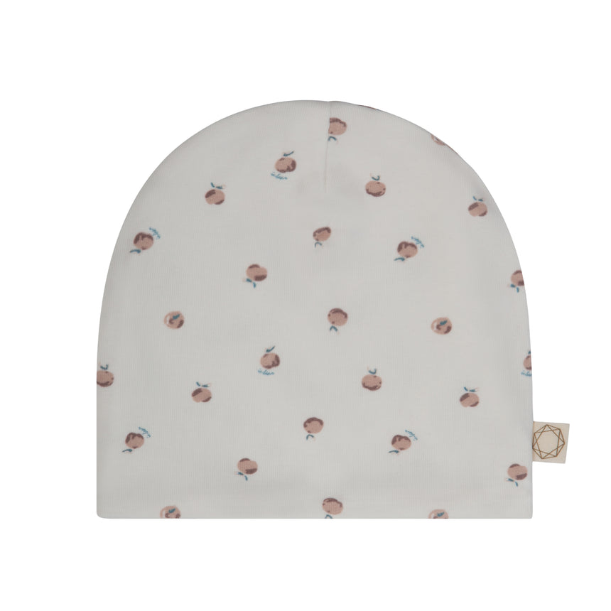 Peach Print Beanie White/Lavender