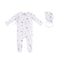 Blueberry Bunches Footie Set - Lavender White