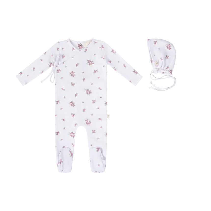 Blueberry Bunches Footie Set - Lavender White