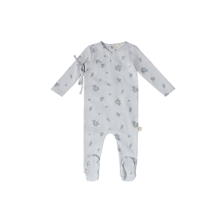 Blueberry Bunches Footie - Medium Blue/Blue