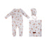 Dainty Bunches Layette Set - Red on White