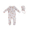 Dainty Bunches Footie Set - Red on White