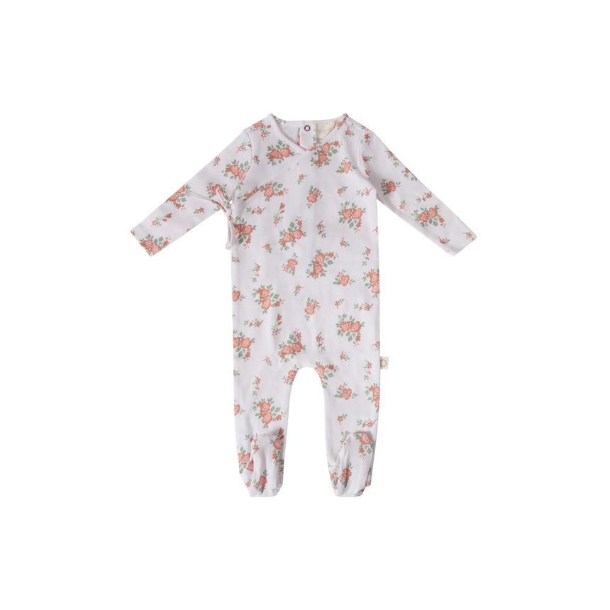 Dainty Bunches Footie - Red on White