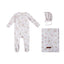 Dainty Bunches Layette Set - Lavender on White