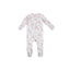 Dainty Bunches Footie - Lavender on White